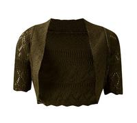 Damen Kurzarm Strick Bolero Größen 8-12, grün