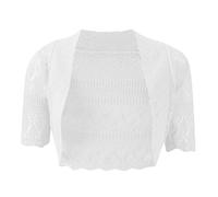 Damen Kurzarm Strick Bolero Größen 8-12, weiß