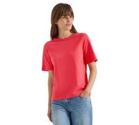 Cecil Kurzarmshirt NOS Solid Slubyarn – 100% Baumwolle, Rundhals – Damen S (38) Coral