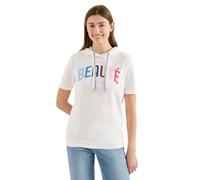 Damen Kurzarm T-Shirt mit Kapuze und Print
