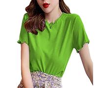 Damen Kurzarm Tees Top Slim Shirts Tee, Wie abgebildet 1, Small