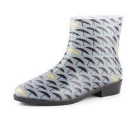 Ladeheid Kurze Gummistiefel Damen Elegant Regenstiefel Damen mit Muster LAZT201802 (Grau/Regenschirme 104M, 40 EU)