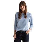 Cecil Damen Kurzes Melange Shirt in Blau, Gr: XXL