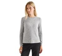 Langarmshirt CECIL, Damen, Gr. XL (44), grau (flint grau melange), Stoff, 67% Viskose, 28% Polyester, 5% Elasthan, meliert, normal normal, Rundhals, Bündchen, Shirts Langarmshirt, mit Rundhalsausschni