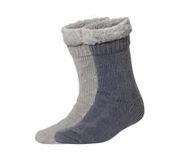 Damen Kuschelsocken mit Teddyfutter 2er (hellgrau/dunkelgrau, 39-42) grau 39-42