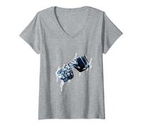 Damen Lady Gaga Offizielle Brille T-Shirt mit V-Ausschnitt