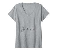 Damen Lady Gaga Offizielles Joanne-Schriftzug T-Shirt mit V-Ausschnitt