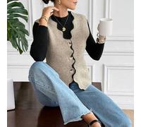 Damen Lässiger Leoparden-Jacquard-Strickpullunder für Herbst/Winter