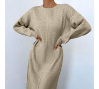 Damen lässiges, überschnittenes Strickkleid mit Raglanärmeln