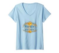 Damen Lake Life Moonlit Mountain Wildnis Hirsch Reflexion Natur T-Shirt mit V-Ausschnitt