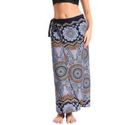 Damen Lang Gedruckter Rock Bohemien Maxirock Verstellbares Riemen Kleid Sommer Strandrock