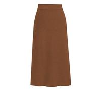 Damen Lang Strickrock High Waist Gestrickt Elegant Rock Frühling Herbst Winter Warm Dehnbarer Strickrock Einfarbig Maxi Faltenrock Slim Fit Winterrock Freizeitrock Stretch Business Rock (Coffee, XXL)