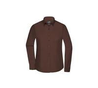 Damen Langarm Bluse "JN677" - James & Nicholson Brown 3XL