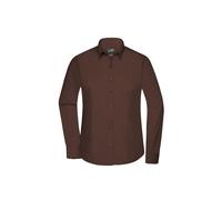 Damen Langarm Bluse "JN677" - James & Nicholson Brown XL