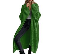 Damen Langarm Elegant Lose Cardigan mit Tasche Strickjacke Grobstrickjacke | Strickcardigan Herbst Winter Lang Strickmantel Wolljacke Leicht Oversize Weste Kaschmir Pullover Freizeit Outerwear Einfarbig