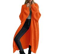Damen Langarm Elegant Lose Cardigan mit Tasche Strickjacke Grobstrickjacke | Strickcardigan Herbst Winter Lang Strickmantel Wolljacke Leicht Oversize Weste Kaschmir Pullover Freizeit Outerwear Einfarbig