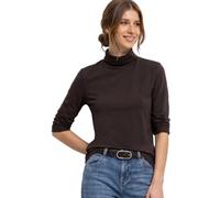 Damen Langarm Shirt in Unifarbe mit Rollkragen