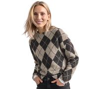 Langarmshirt STREET ONE, Damen, Gr. 34, clay sand, Web, 50% Baumwolle, 50% Modal, bedruckt, regular fit normal, hoch geschlossener Ausschnitt, abgesteppt, Shirts Langarmshirt, aus softem Materialmix (