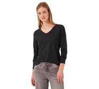 Damen Langarm Shirt mit V-Neck und Spitze