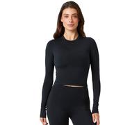 Damen Langarm-T-Shirt Björn Borg Studio Soft Cropped - black beauty - Schwarz (M)