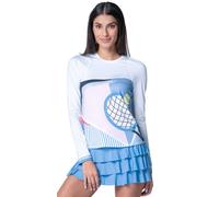 Damen Langarm-T-Shirt Lucky in Love Linen Intuition Long Sleeve Shirt - white - Mehrfarbig (M)