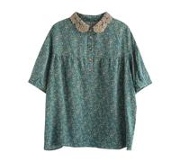 Damen Langarmshirt, Damen Kurzarm Oberteil, Baumwolle Leinen Shirt 3/4 Arm Blusen & Tuniken V-Ausschnitt Oberteile Elegant Leinenhemd Langarm Deals des Tages