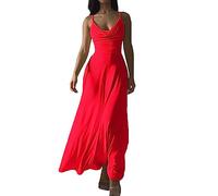 Damen Lange Ballkleider A-Linie Backless Hochzeitskleid Abendkleider Sexy Neckholder Spaghetti Brautkleid Kleider Lang Prinzessin Kleid Damen Armband sexy niedrige Brust Rücken Renovierung Kleid