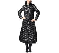 Damen Lange Daunenjacke Verdickte Glänzende Daunenjacke Winter Steppjacke Wintermantel, Schwarz , 6X-Large