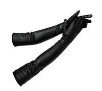 Damen Lange Handschuhe Mode Schaffell Echtleder Schwarz Handschuhe Damen Echte Fäustlinge Damen Dünn Gefüttert Stil Armabdeckungen 60cm 8