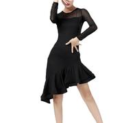 Damen Latein-Ballsaal-Tanzkleider For Frauen Salsa-Latein-Tanzkleid Mit Shorts Bühnen-Performance-Röcke Wickel-Tanzbekleidungskostüm