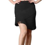 Damen Latein Salsa Tango Schräge Quaste Unregelmäßiger Rock Tanzperformance-Tanzröcke Ballsaal-Samba-Salsa-Bodycon-Partyrock Wickelrock Faltenrock XS