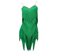 Damen Latein Tanzkleid, Eleganter Rock Für Den Lateinamerikanischen Tanz Mit Fransen in Der Taille Hohlem Rücken Und Offenem Rücken, Für Ballsaal Salsa Samba Tango Wettbewerbskostüm,S