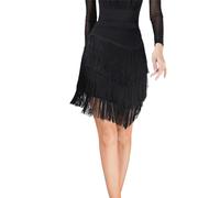 Damen Latein Tanzrock Tango Rumba Tanzbekleidung Ballsaal Fransen Quasten Rock Tango Samba Quaste Tanzrock Tanzkostüm