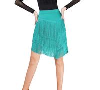 Damen Latein Tanzrock Tango Rumba Tanzbekleidung Ballsaal Fransen Quasten Rock Tango Samba Quaste Tanzrock Tanzkostüm