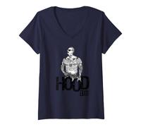 Damen Latino Cholo Gangster Street Style T-Shirt mit V-Ausschnitt