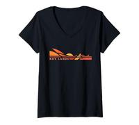 Damen Lebensstil in Key Largo Florida T-Shirt mit V-Ausschnitt