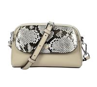 Damen Leder Crossbody Bag Kleine Sling Shoulder Geldbörse mit Exotic Snake-Print Klappe Sahara, taupe, Small