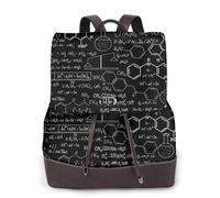 Damen-Leder-Rucksack, Geldbörse, abstrakte Wissenschaft, Chemie, luxuriöser PU-Leder-Laptop-Rucksack für Arbeit/Reisen, Diebstahlschutz, 39,6 cm (15,6 Zoll), stilvolle strapazierfähige Schultasche für
