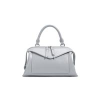 Damen Leder Tote Bag Lässige Handtasche Mit Reißverschluss Crossbody Umhängetasche Hobo Bags,Grau