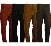 Damen Lederjeans Herren - Lederhose lang Herren Nubuk Leder Fuente Motorrad Biker Jagd REIT Trachten Lederhose 5 Farben