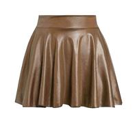 Damen Lederrock Hohe Taille Minirock A Linie PU Leder Rock Party Clubwear Bodycon Leder Falten Kurze Röcke Kurz Plissee Rock Party Hohe Taille PU Minirock Einfarbig Skater Rock Glitzer Rock Damen