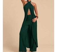 Damen Legend Halter Maxi Top + High Waist Gerade Bein Hose 2-teiliges Set, Frühling/Sommer