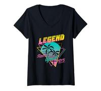 Damen Legend Since April 1975 T-Shirt mit V-Ausschnitt