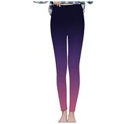 Damen-Leggings für Sport - Capris-Leggings mit Farbverlauf, gefüttert aus Thermofleece, volle Länge, für Damen, figurformend, flach, extra stark, violett, XXXL