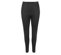 Damen-Leggings in Wildlederoptik, volle Länge, Stretch, weiche Skinny-Hose, Schwarz , 42-44