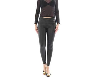 Damen Leggings lang Hose Röre Treggings Glanz-Matt wie Latex Lack Leder Optik Hüftbund schwarz XXL