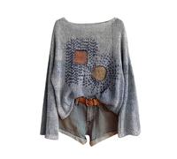 Damen Leichte Strickpullover Merinowolle Sweatshirt Kaschmir Gestrickter Sweater Feinstrick Pullover Langarm Rundhal Pulli Loose Fit Wollpullover Basic Winterpullover Elegant Strickpullover