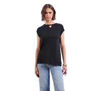 Street One Studio Frauen Leinen-Look Cut-Out Shirt in Blau, Gr: 46