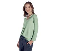 STREET ONE Damen A322911 Leinen-Look Shirt, Milky Green Mel, 42