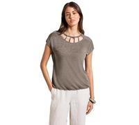 Street One Frauen Leinen-Look Shirt in Braun, Gr: 36